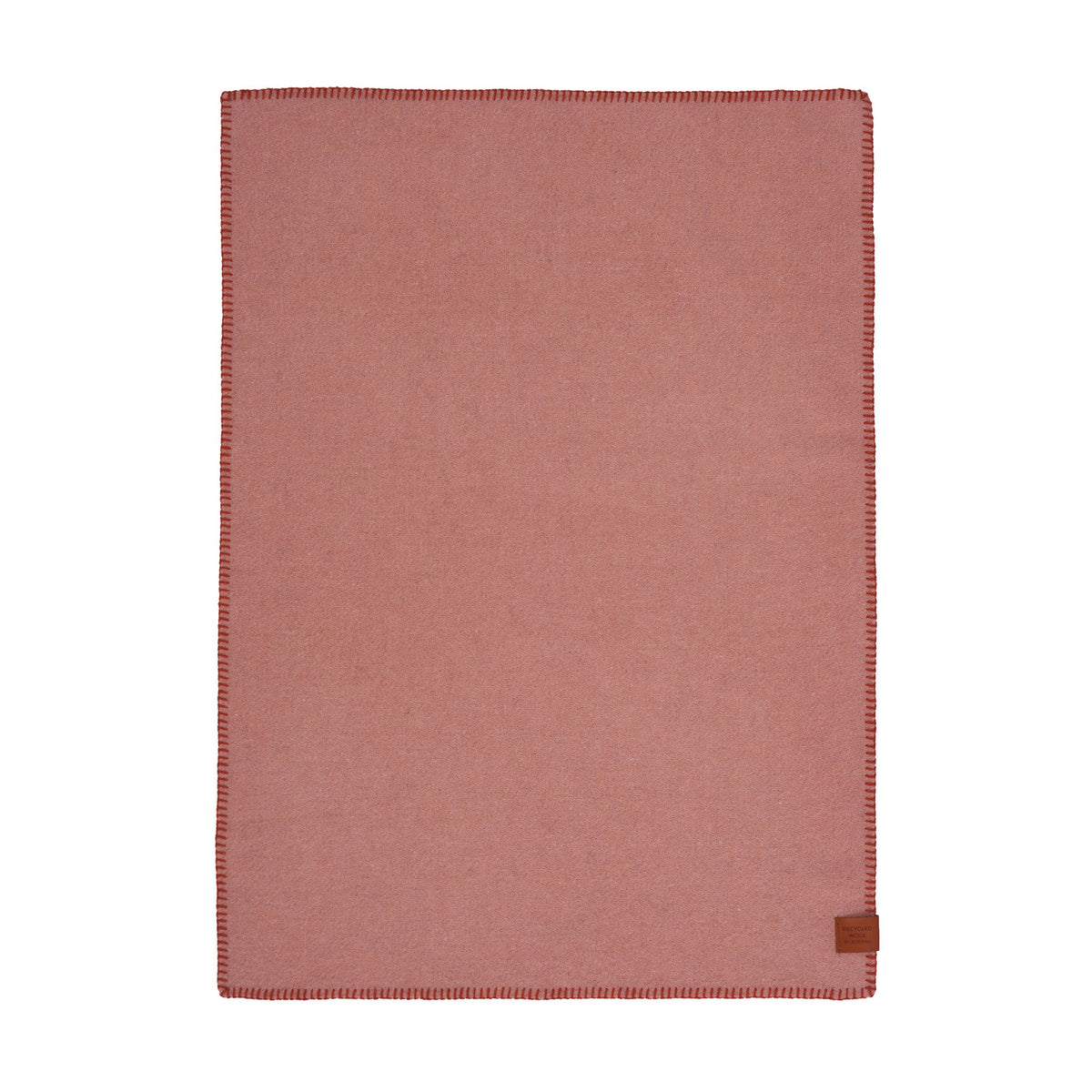 Klippan Cozy Baby pink wool blanket with rust edging