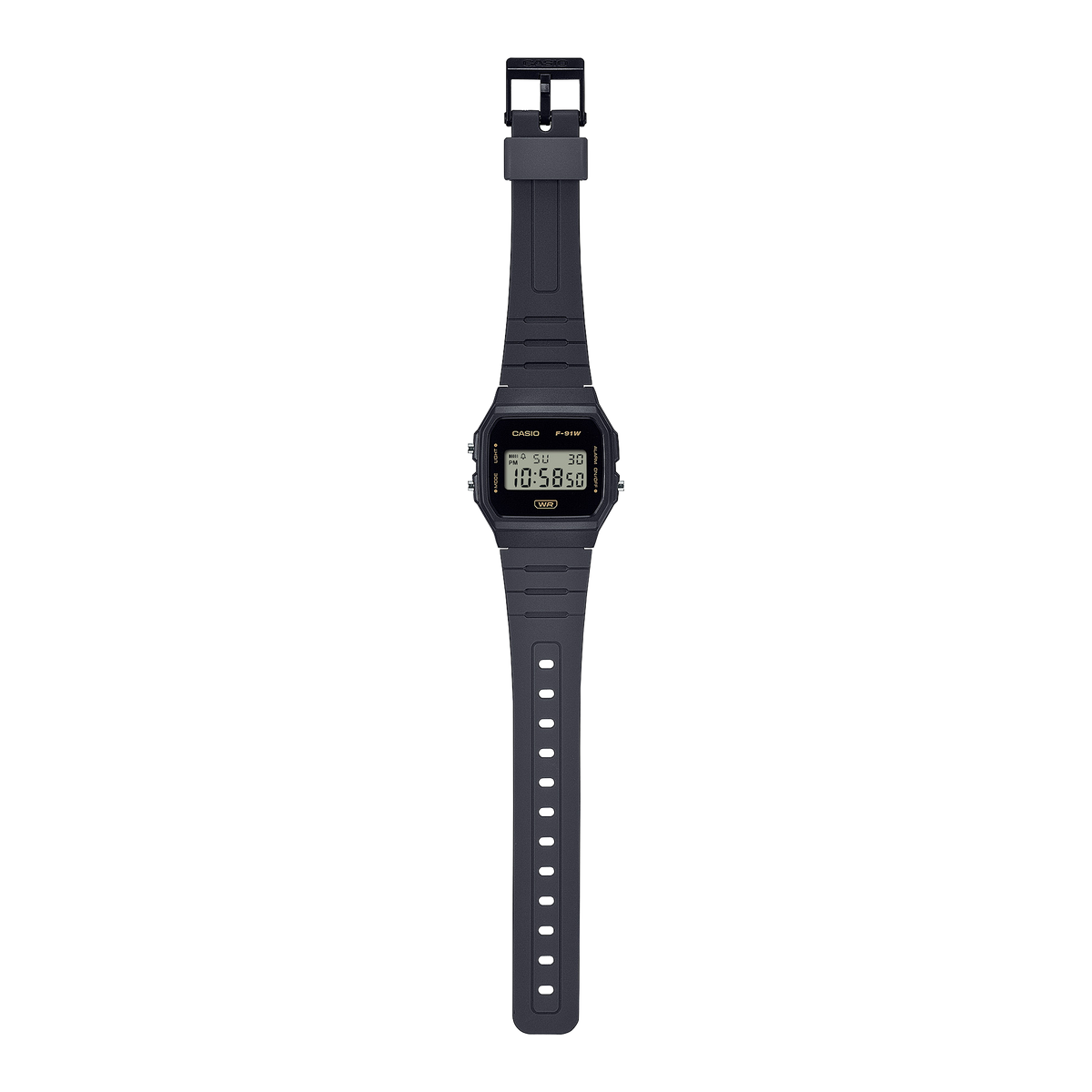 Casio F91WB-8A grey digital watch angled product view