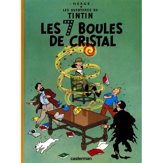 French hardcover cover of Les 7 Boules De Cristal by Hergé
