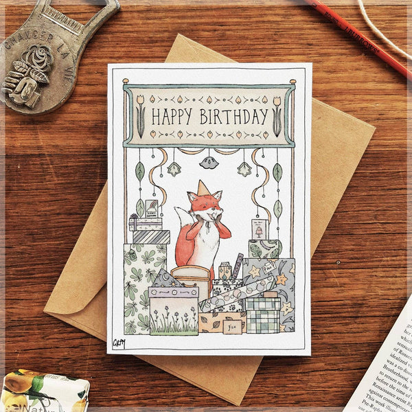 Birthday Fox - Greeting Card