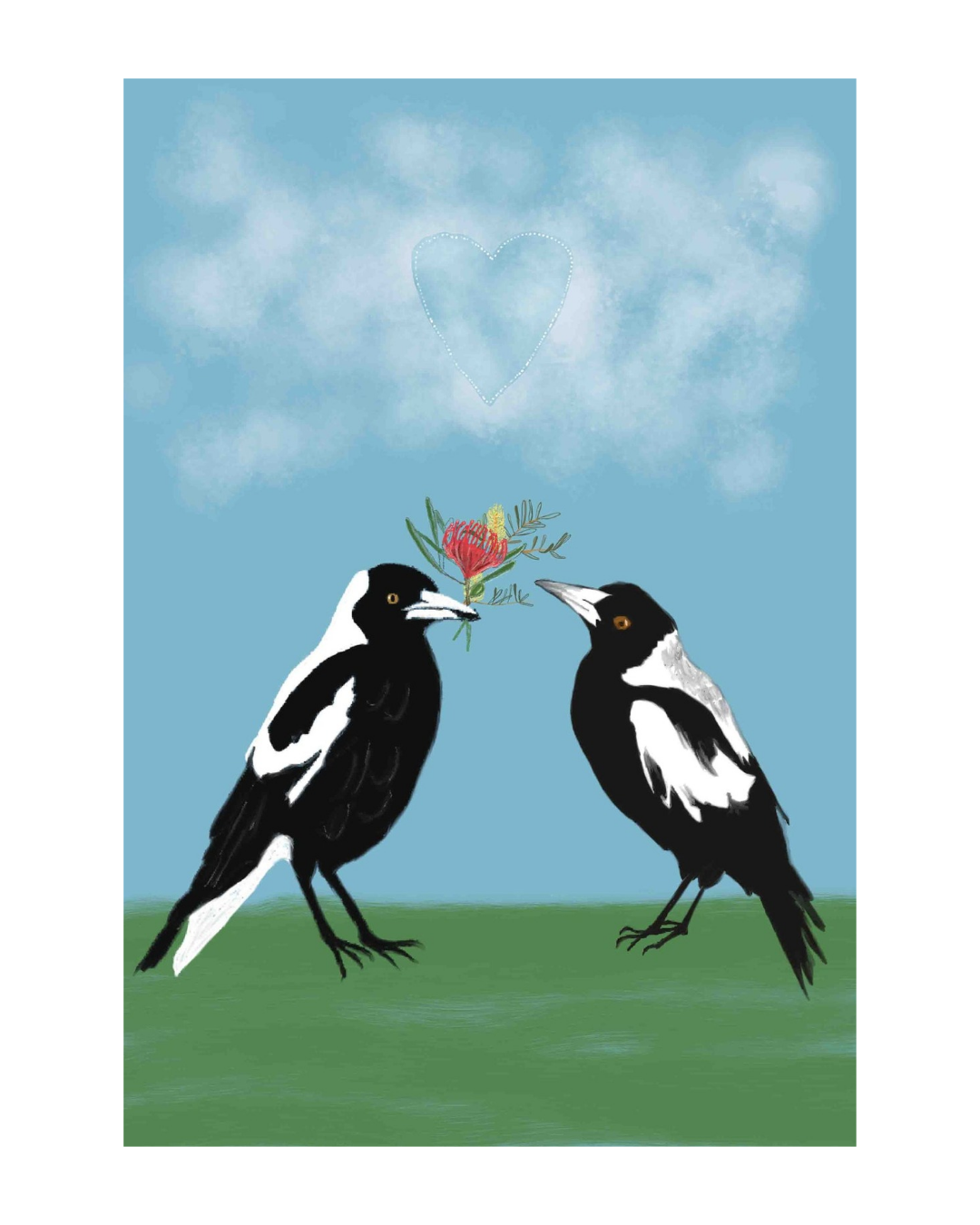 Magpie Love Greeting Card
