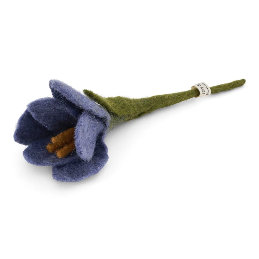Handmade purple felt crocus flower