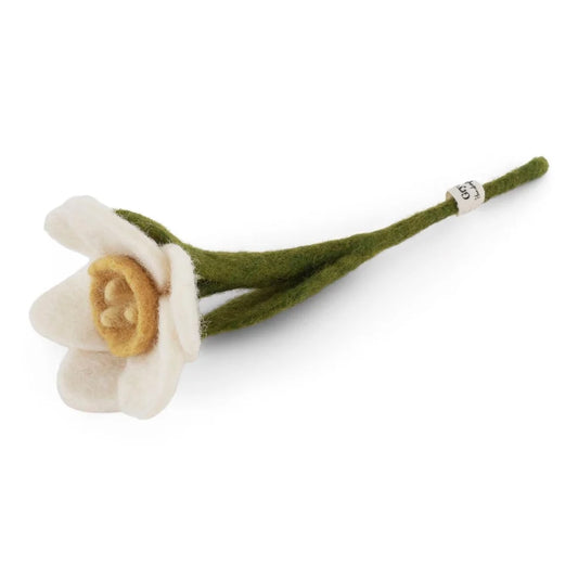 Daffodil Felted Flower White Small - 18cm