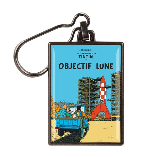 Tintin Destination Moon album cover metal keyring