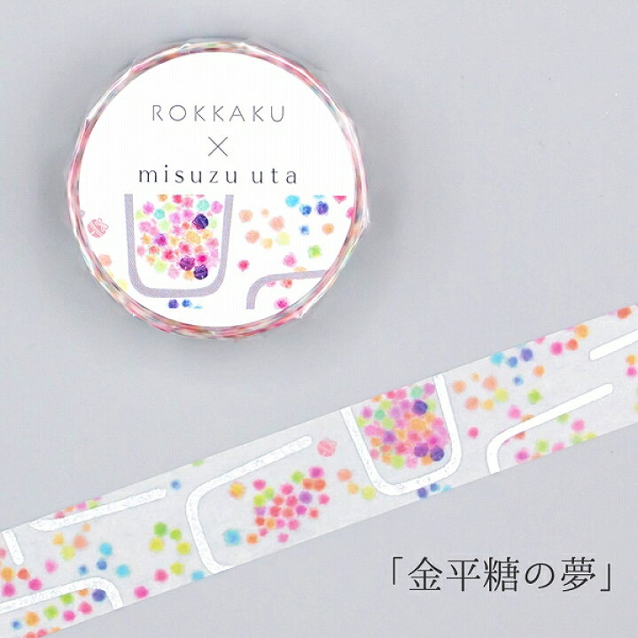 ROKKAKU × Misuzu Kaneko Foil Masking Tape – Floral White