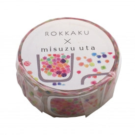 ROKKAKU × Misuzu Kaneko Foil Masking Tape – Floral White
