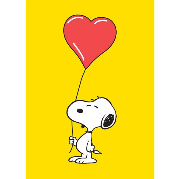Snoopy Holding Heart Balloon Greeting Card — front design