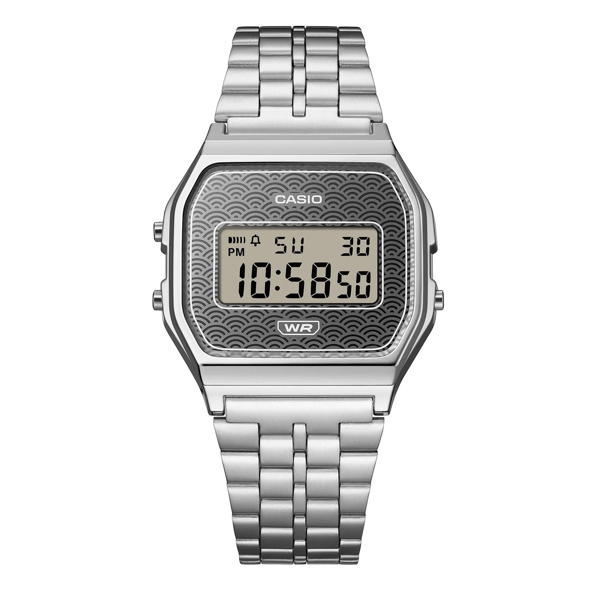 Casio A159 Series Made in Japan Digital Watch Seigaiha Wave Pattern