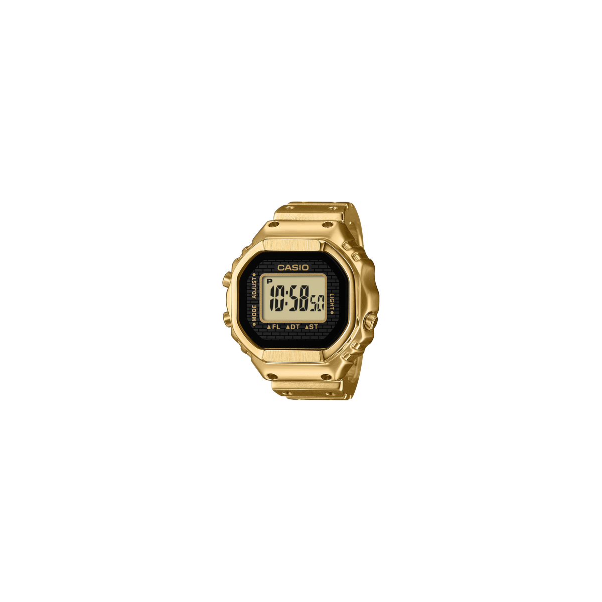 Casio CRW001G-9D gold-tone digital ring watch, main view