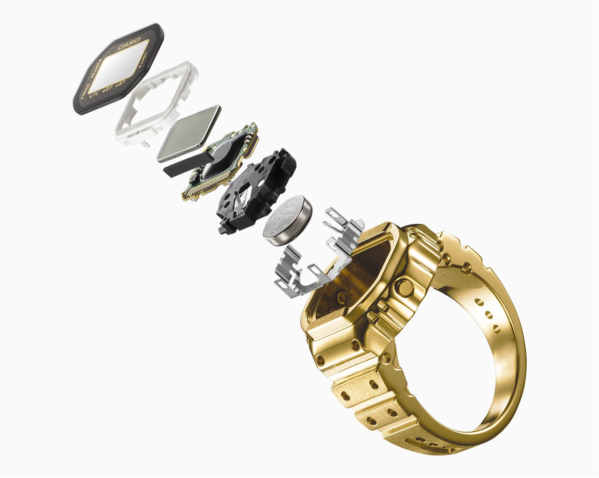 Casio CRW001G-9D ring watch functional display detail
