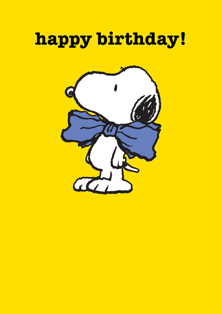 Snoopy Big Blue Bow Greeting Card — front design