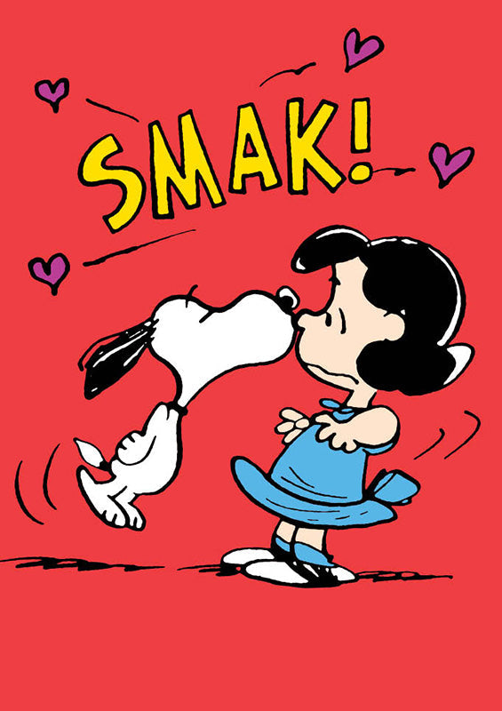 Snoopy Kiss Greeting Card — front design