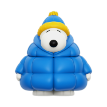 Peanuts - Snoopy in Puffy Blue & Yellow Coat Fun! Fun! Figure