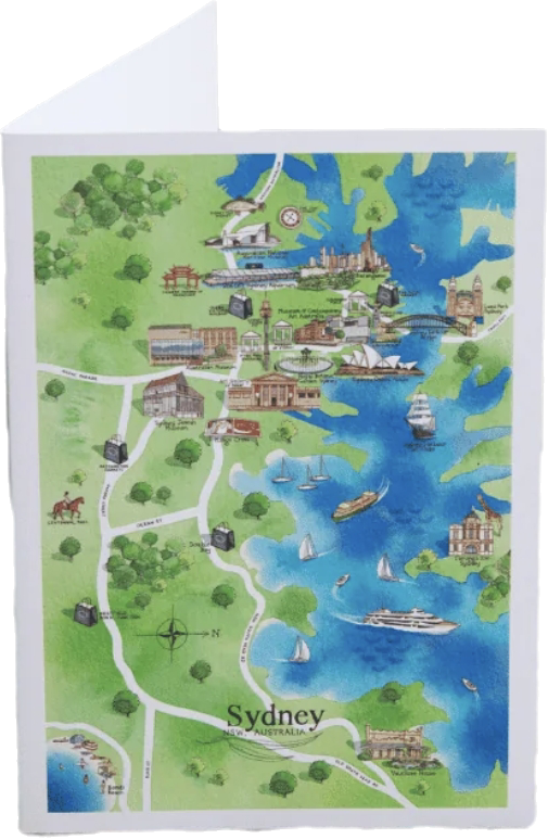 Sydney Tourist Map Greeting Card