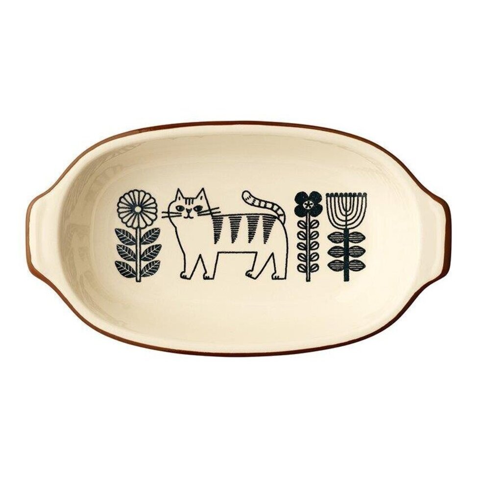 Fika Cat Oval Ovenware Dish 21cm