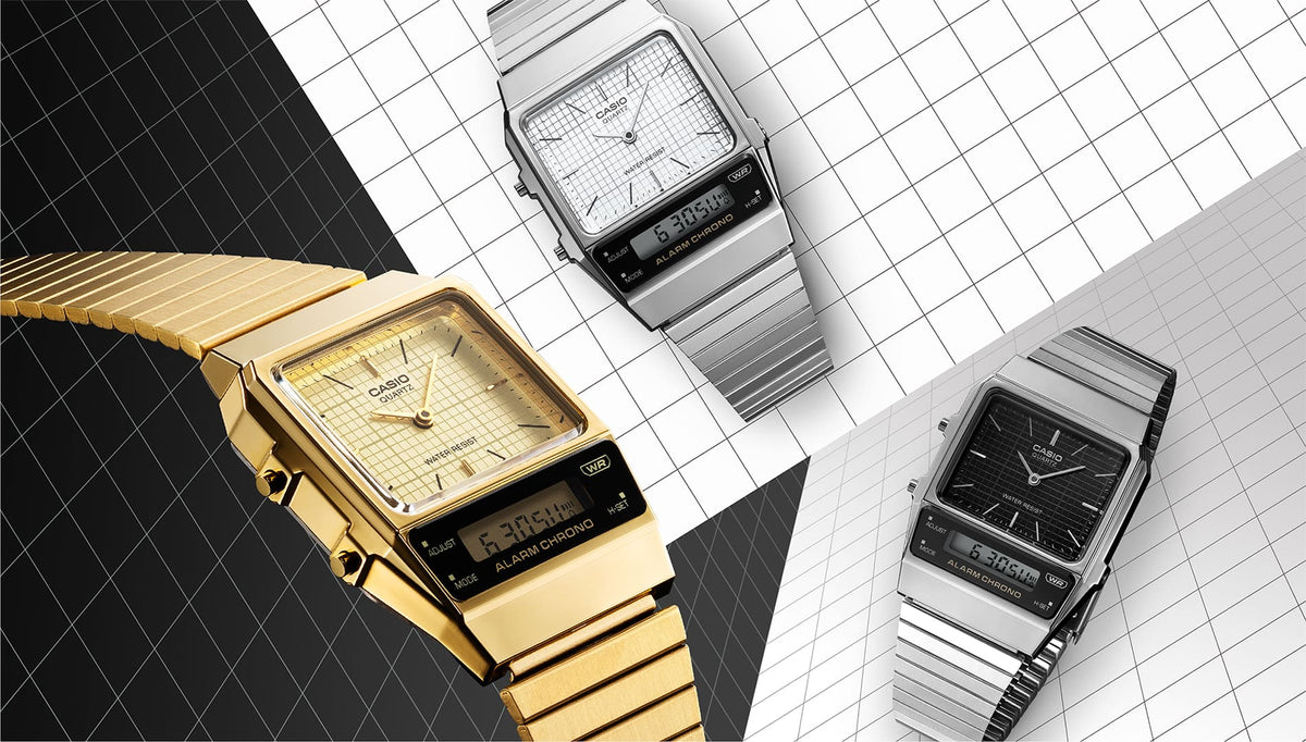 Casio Vintage AQ800E-7A analogue digital watch additional view
