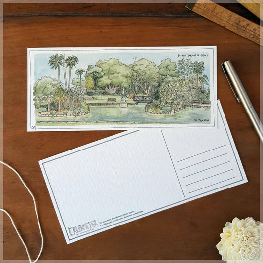 The Main Pond of the Botanic Gardens Sydney - Postcard