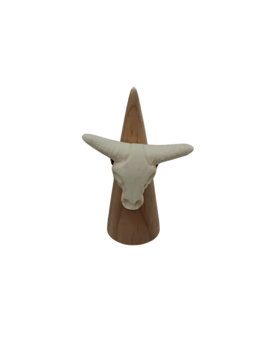 Cream Bull Skull Resin Ring - Mu Shop