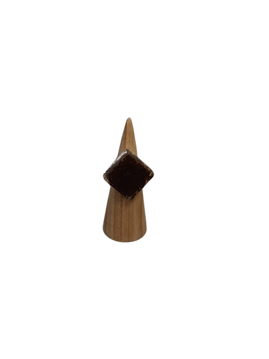 Dark Brown Square Resin Ring - Mu Shop
