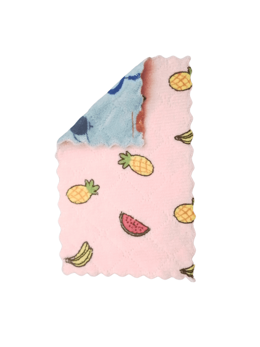 Double - Sided Cleaning Cloth - Pink/Grey - Mu Shop