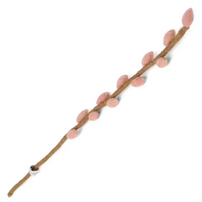 Dusty-red felt willow branch with small catkins
