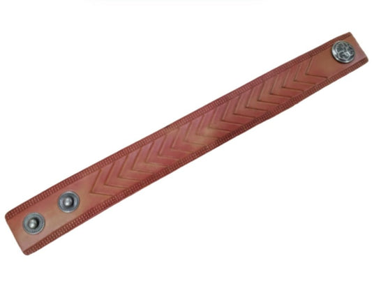 Leather Bracelet Strap - Red - Mu Shop
