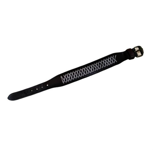 Leather Bracelet Stripe - dark brown - Mu Shop