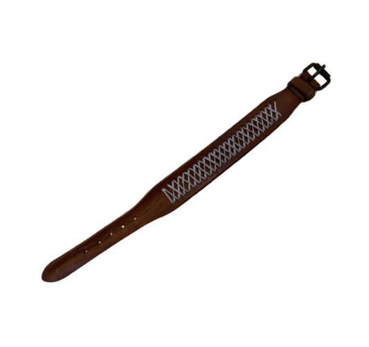 Leather Bracelet Stripe - light brown - Mu Shop