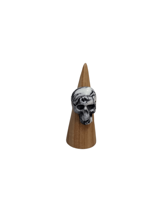 Marbled Skull Resin Ring - Mu Shop