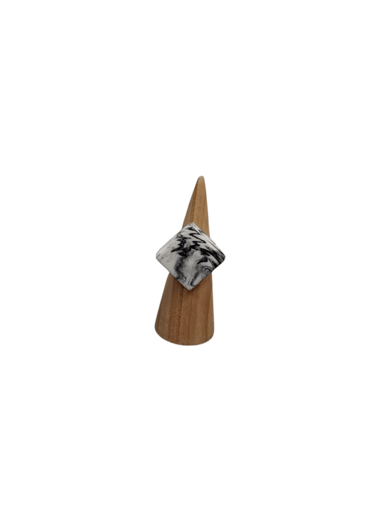 Marbled Square Resin Ring - Mu Shop