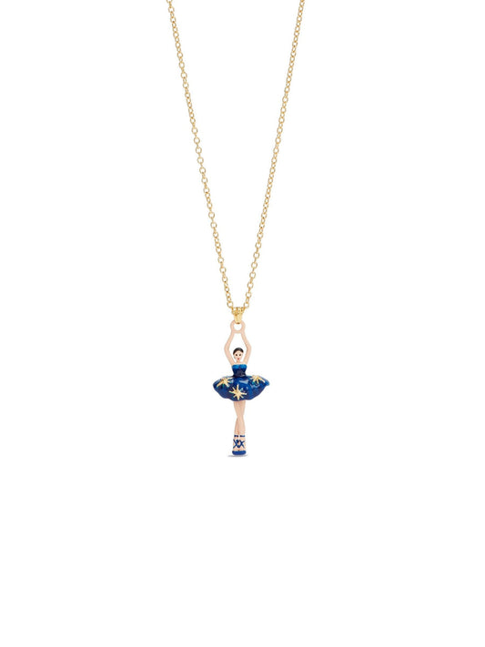 Midnight Blue Tutu Ballerina Necklace And Gold Stars