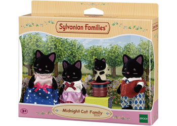 Midnight Cat Family Figure Set 3–8cm