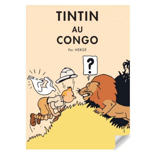 Tintin Au Congo Colourised Book Cover Poster - Mu Shop