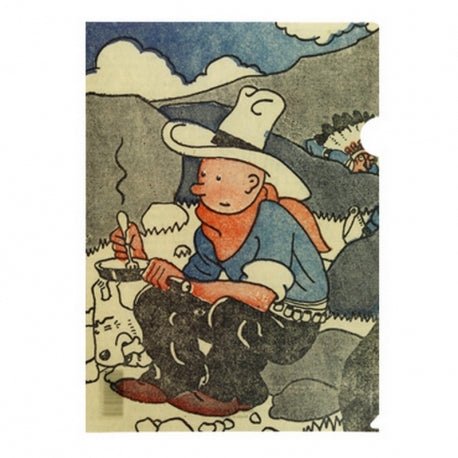 Blue Tintin Plastic A4 Sleeve - Mu Shop