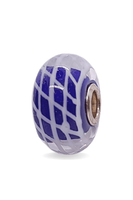 Navy Blue Web Pattern Unique Bead #1314 - Mu Shop