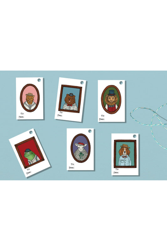 Pack of 6 Assorted Animal Gift Tags - Mu Shop