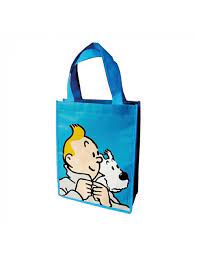 Reusable Bag - Tintin & Snowy Blue (26 X 33.5 X 12 cm) - Mu Shop
