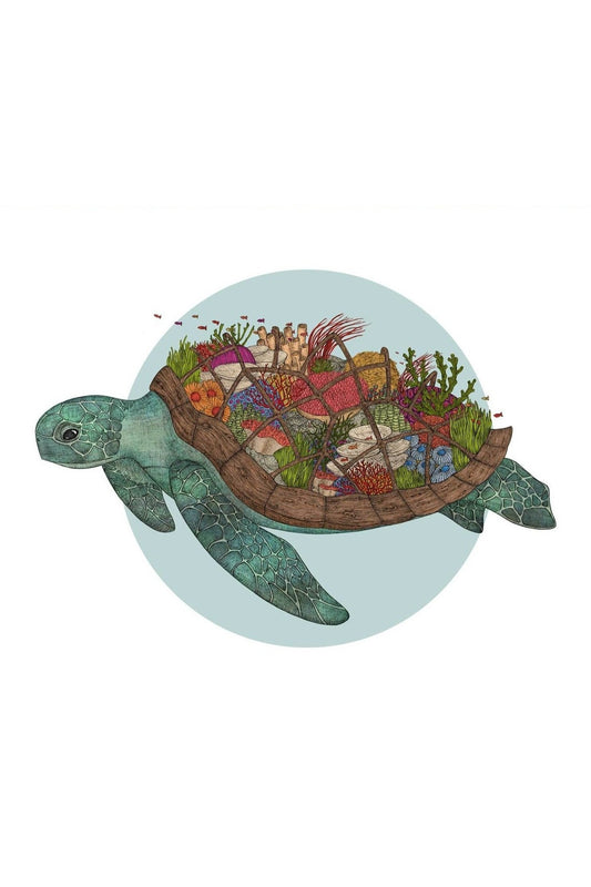 The Coral Reef Turtle - A3 Print - Mu Shop