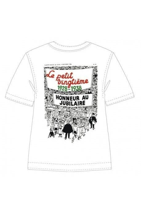 Tintin 1928-1938 White Printed Adult T-shirt Size L - Mu Shop